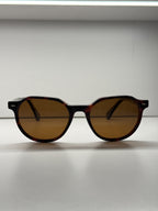 Semi round brown sunglasses-SS74107