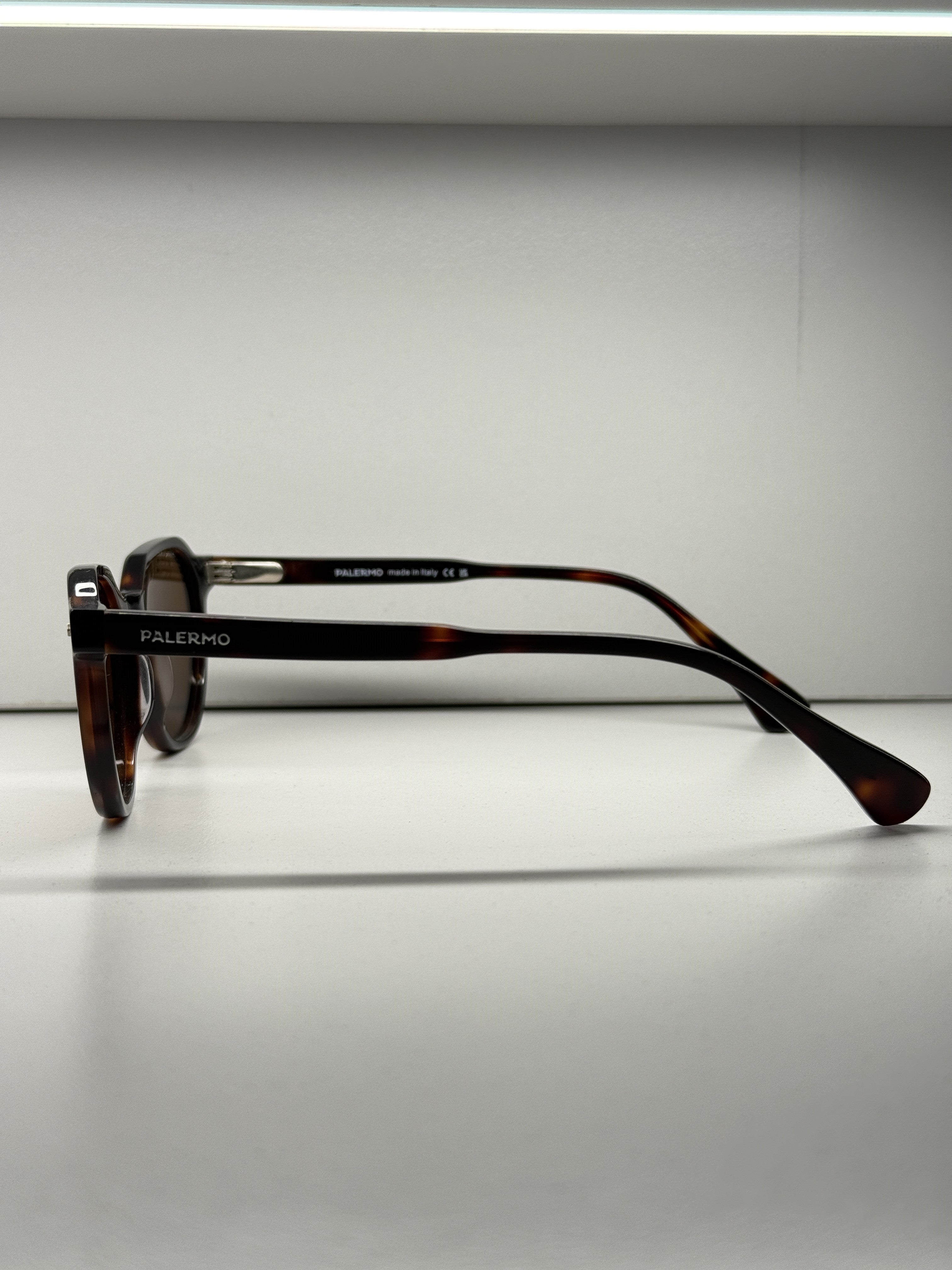 Semi round brown sunglasses-SS74107