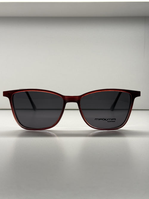 Cat-eye red clip-on eyeglasses-mm