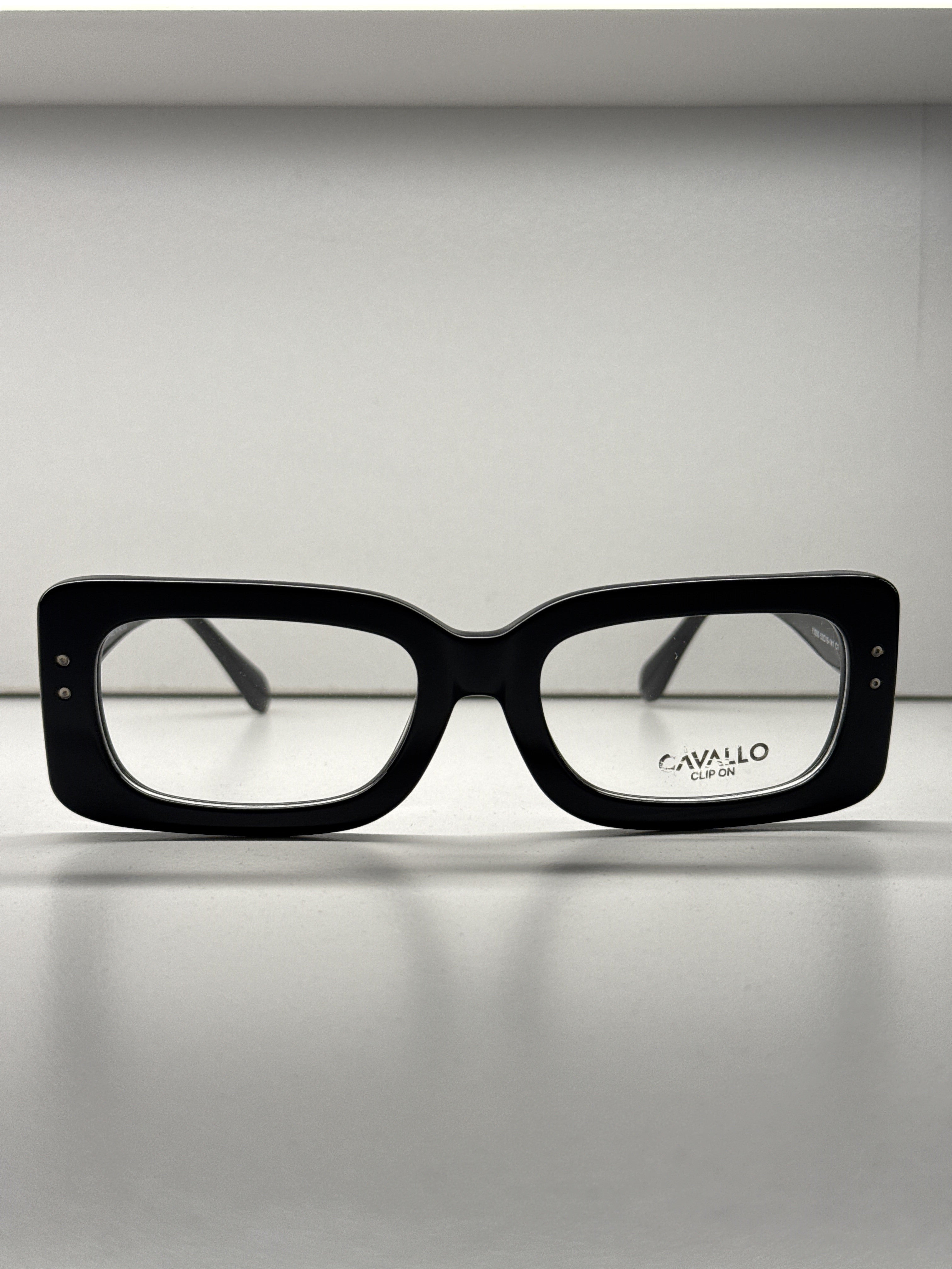 Trendy rectangular clip-on eyeglasses- F3050